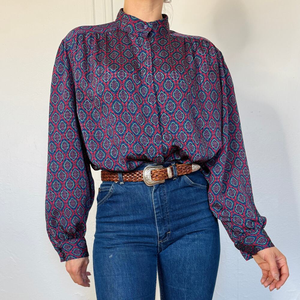 80s Pendleton Medallion Print Blouse‎ Size XL